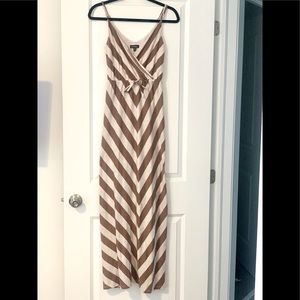 Diagonal stripes maxi dress